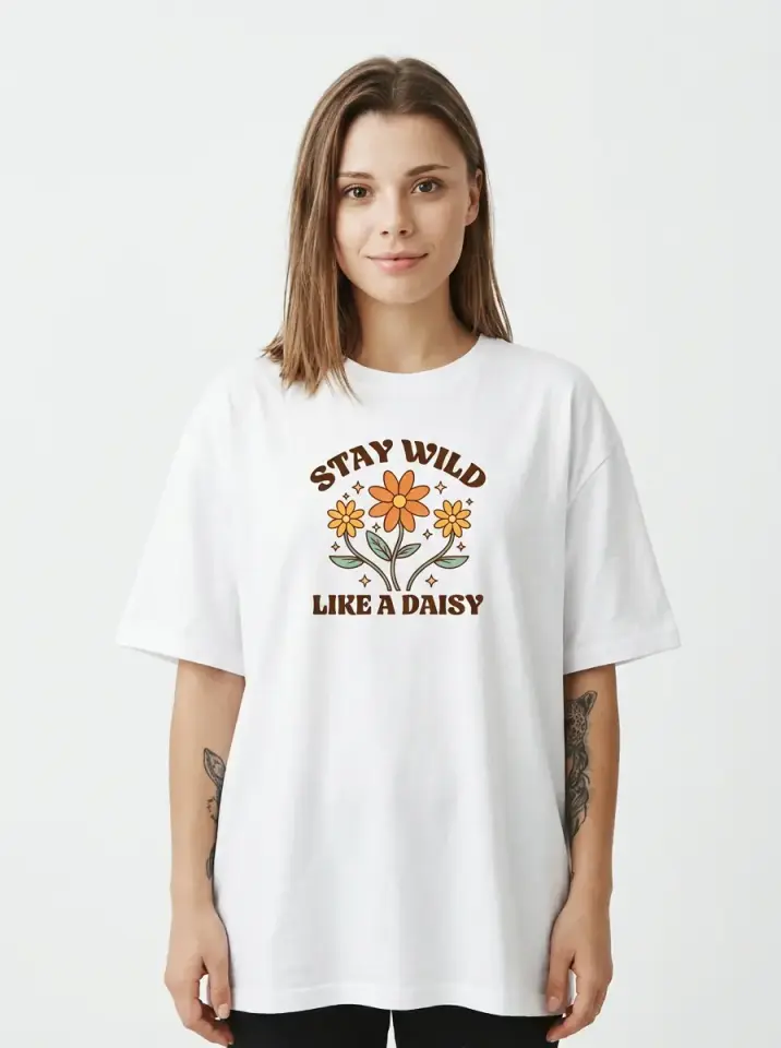 Stay Wild Like A Daisy Oversized T-Shirt