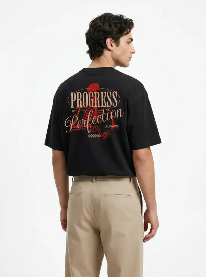 Progress Over Perfection Always Oversized T-Shirt