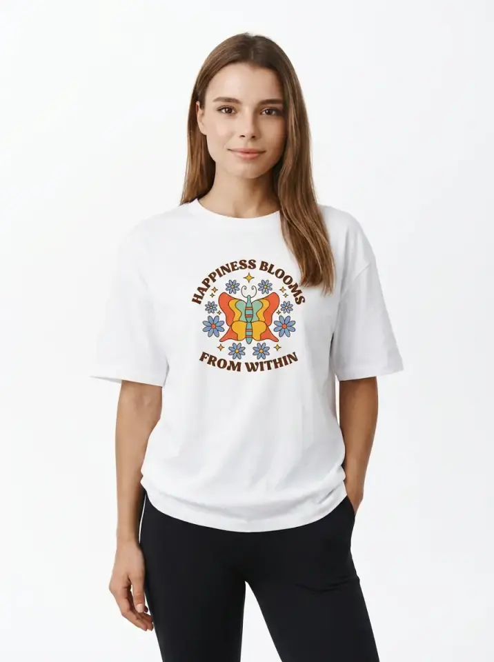 Happiness Blooms From Within Oversized T-Shirt