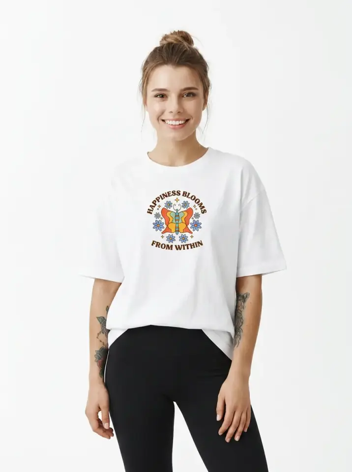 Happiness Blooms From Within Oversized T-Shirt