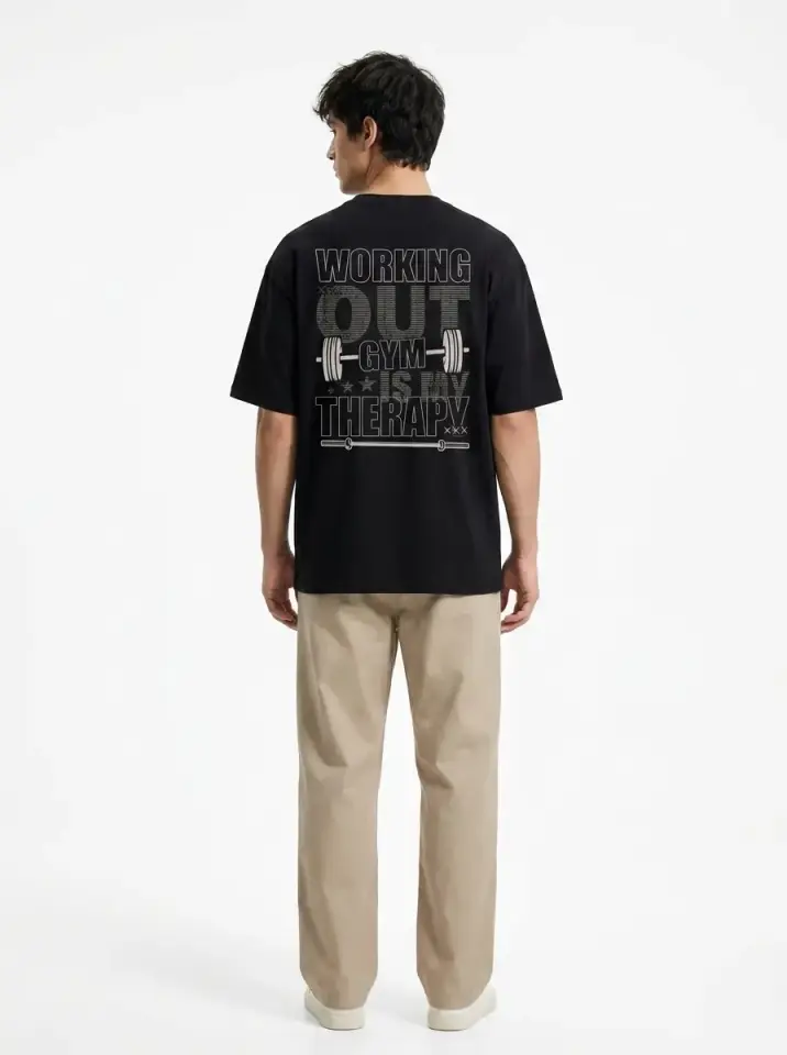 Working Out Is My Therapy Oversized T-Shirt