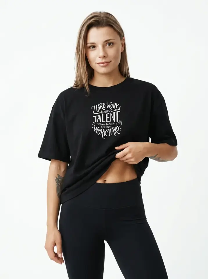 Hard Work Beats Oversized T-Shirt