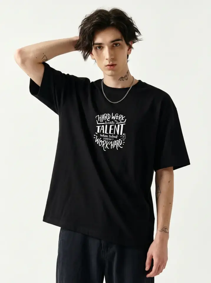 Hard Work Beats Oversized T-Shirt