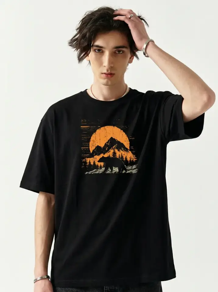 Vintage Mountain Bear Oversized T-Shirt