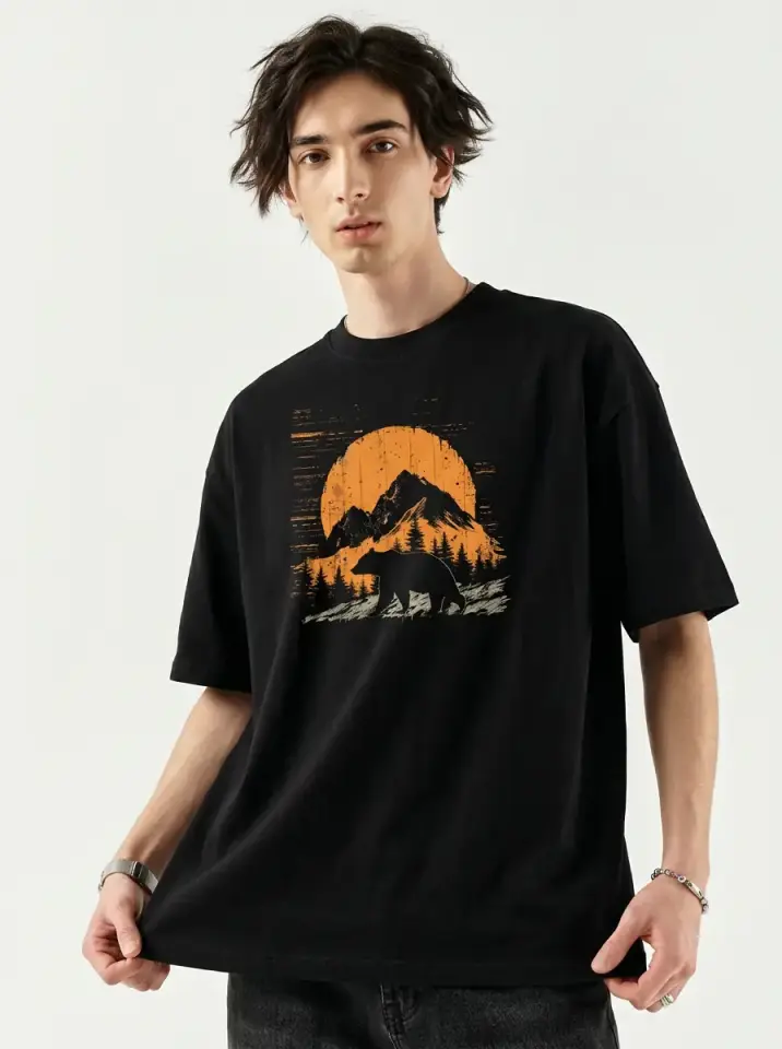 Vintage Mountain Bear Oversized T-Shirt