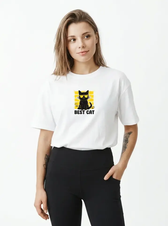 Yellow Cat Oversized T-Shirt