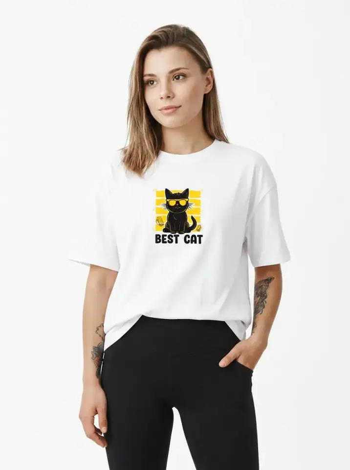 Yellow Cat Oversized T-Shirt