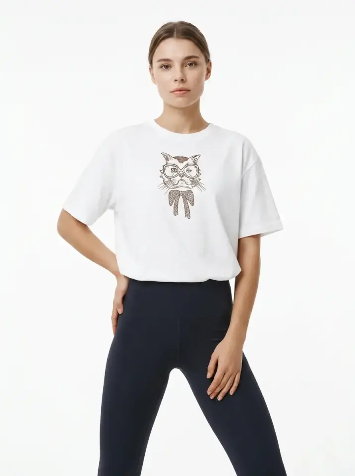 Cool Glasses Cat Oversized T-Shirt
