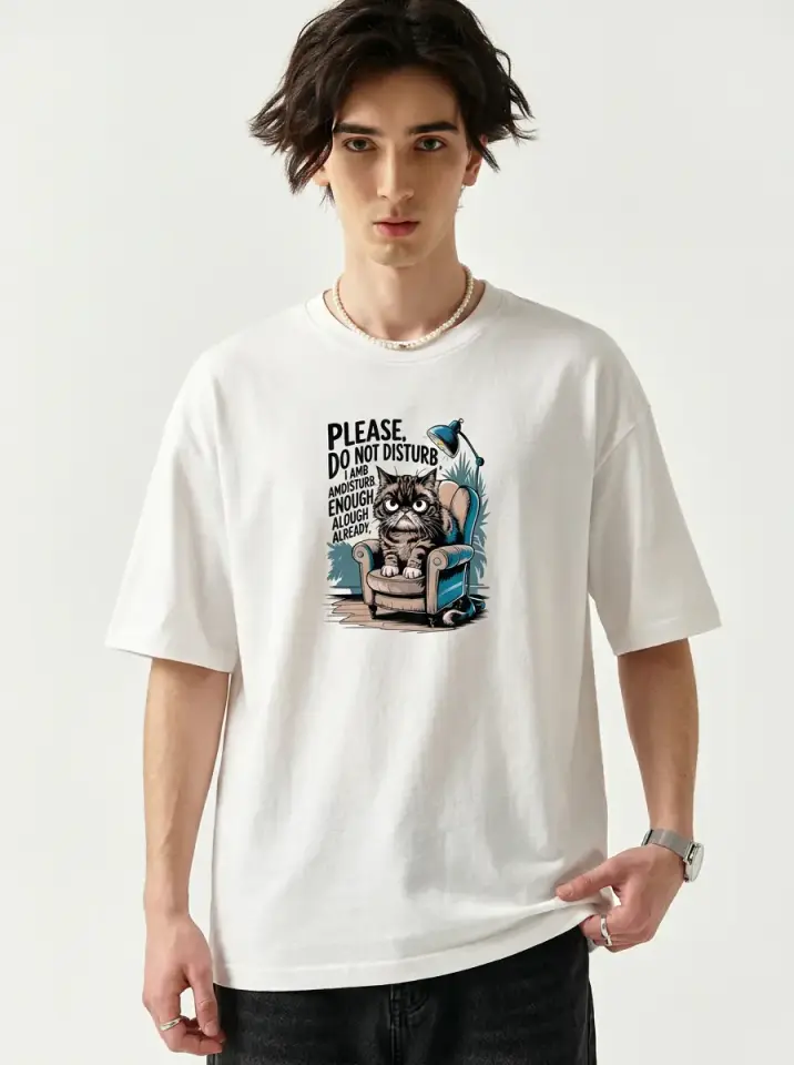 Please Do Not Disturb Cat Oversized T-Shirt