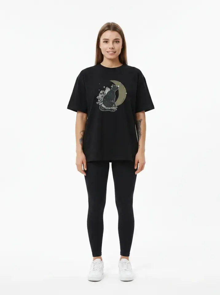 Moon Cat Oversized T-Shirt