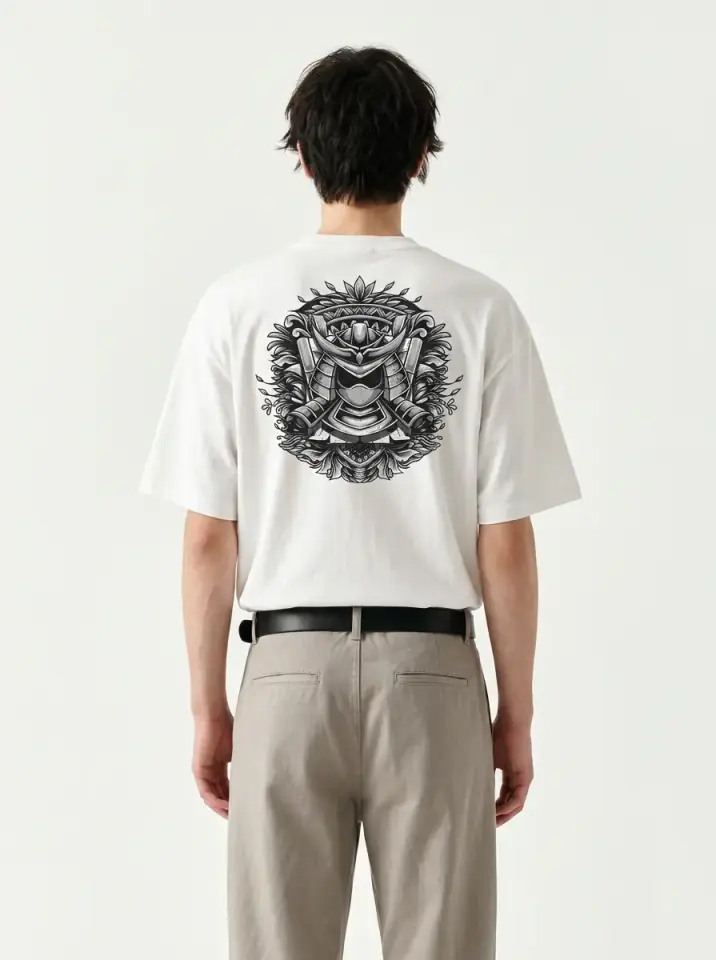 Monochrome Samurai Oversized T-Shirt