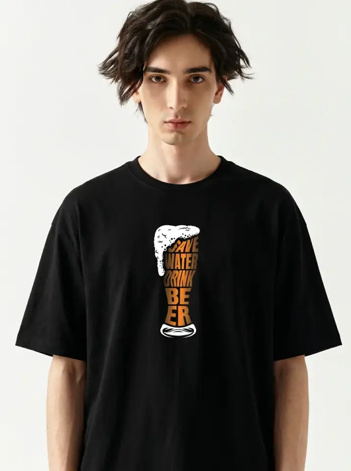 Save Water Drink Beer Oversized T-Shirt