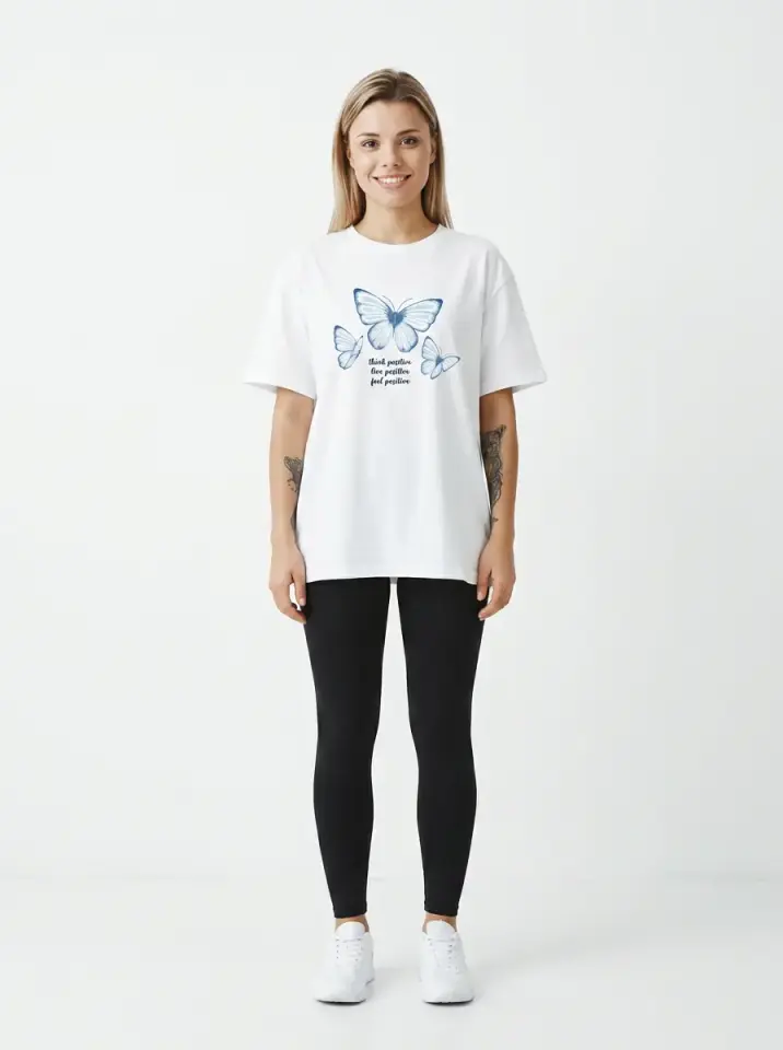 Blue Butterfly Oversized T-Shirt