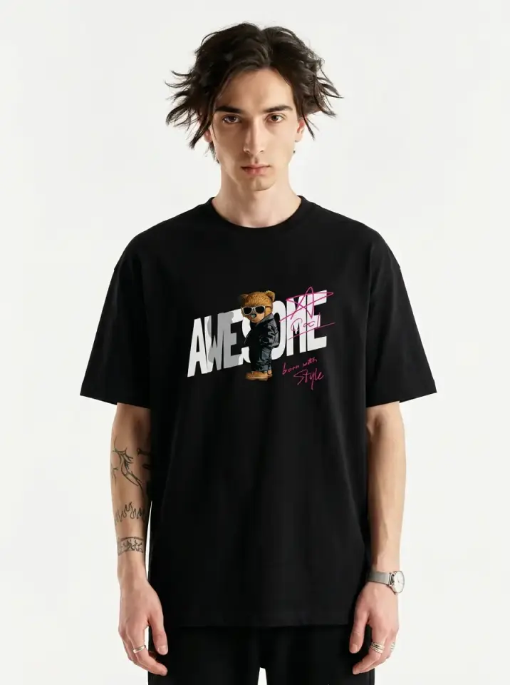 Awesome Bear Oversized T-Shirt,