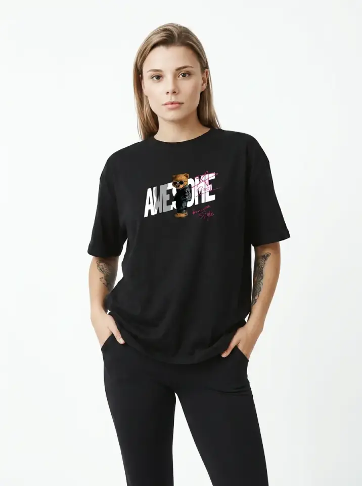 Awesome Bear Oversized T-Shirt,