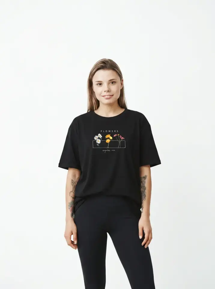 Flowers Inspire Me Oversized T-Shirt