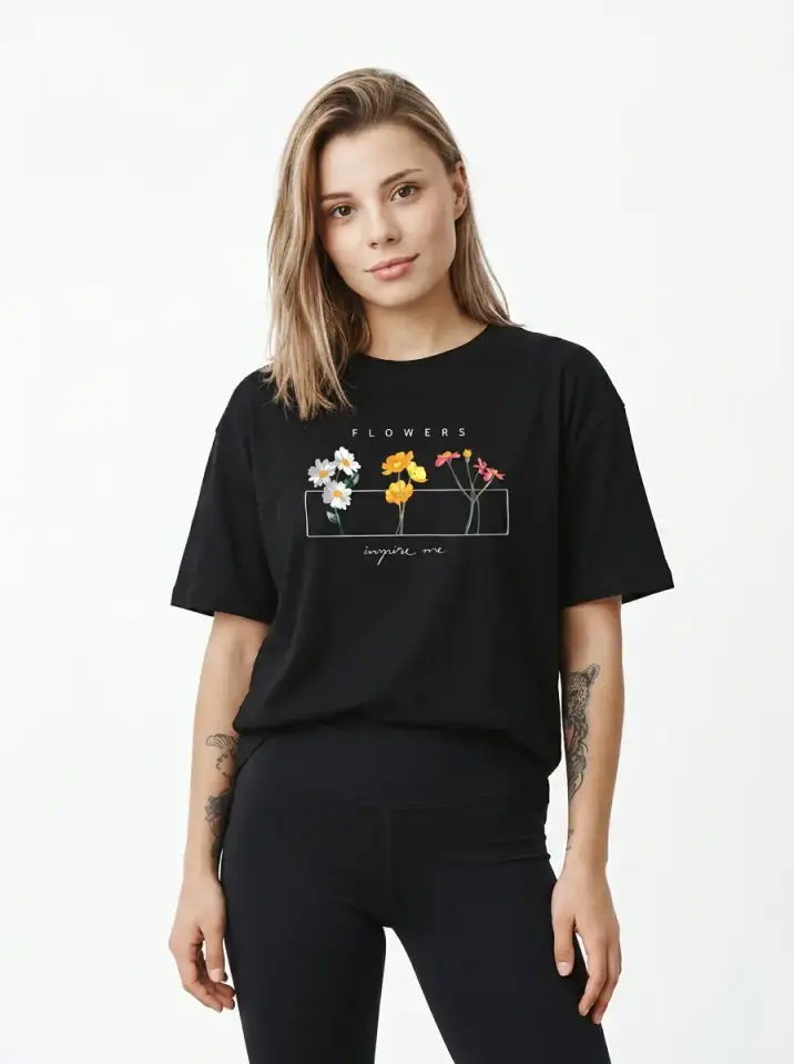 Flowers Inspire Me Oversized T-Shirt