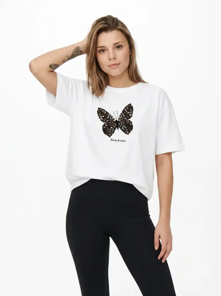 Leopard Butterfly Oversized T-Shirt