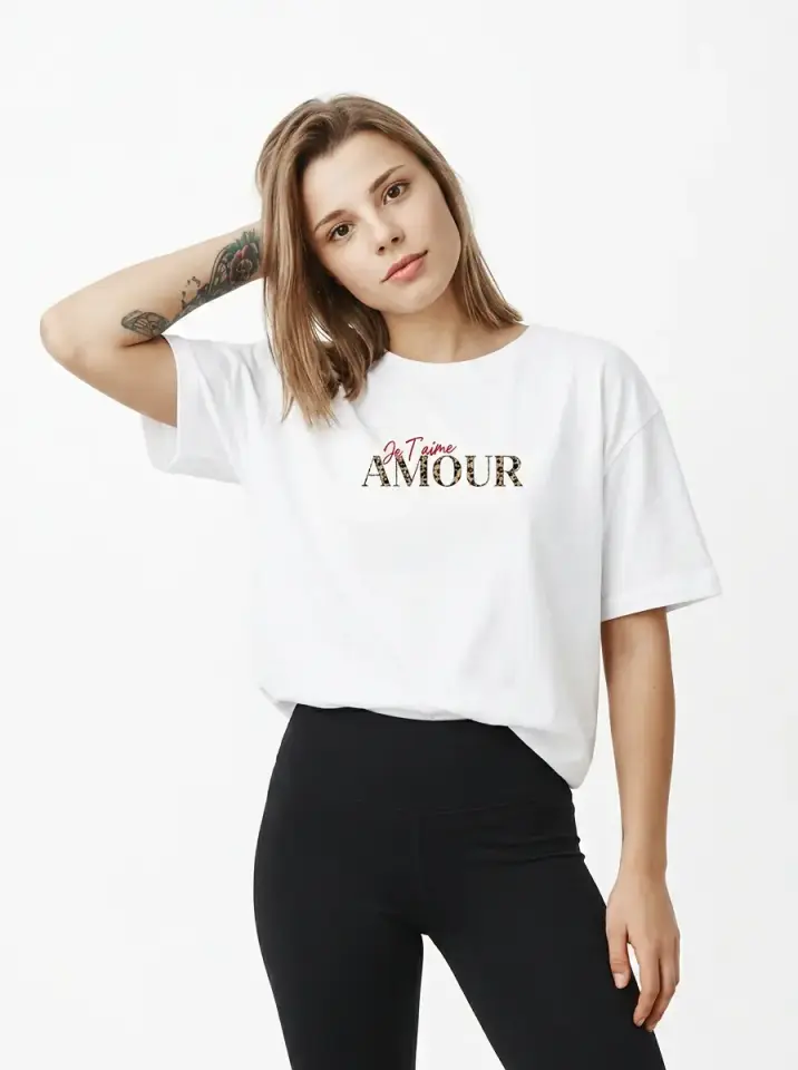 Je T'aime Amour Oversized T-Shirt